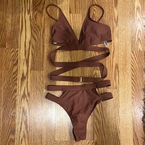 Buckle Cut Out Bikini Swimsuit